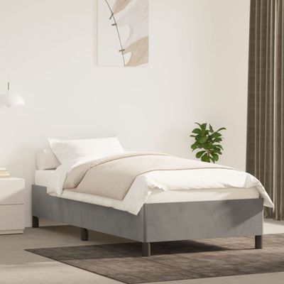 vidaXL Posteľ bez matraca bledosivý 90x200 cm zamat