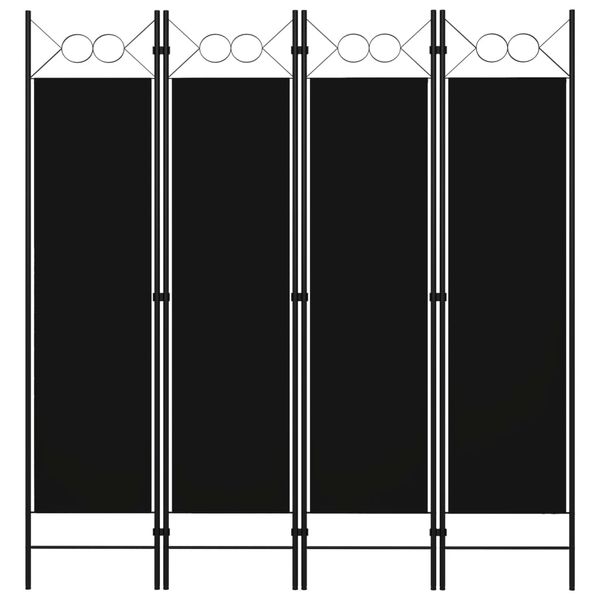 vidaXL Paraván so 4 panelmi, čierny 160x180 cm