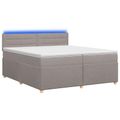 vidaXL Posteľ boxspring s matracom Sivohnedá 200 x 200 cm Látka