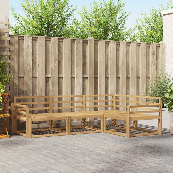 vidaXL Záhradná súprava gaučov 4 pcs Biela 250 x 170,5 x 73 cm