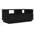 vidaXL Konferenčný stolík s LED svetlami, čierny dub 90x49x40 cm