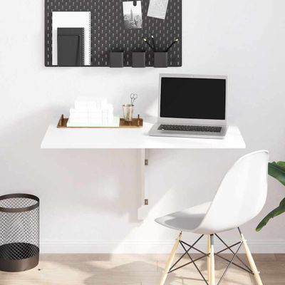 vidaXL Skladací stolík na stenu, biely 100x60 cm