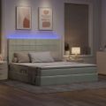 vidaXL LED úložná posteľ s matracom Svetlosivá 180 x 200 cm Zamat