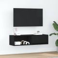 TV skrinka vidaXL Dub čierny 100x31x25,5 cm Konštrukčné drevo