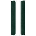 vidaXL Čelo postele s LED tmavozelené 147x16x118/128 cm zamat