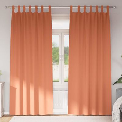 vidaXL Záclony na zatemnenie s krúžkami 2 pcs Tehlová 245 x 140 cm