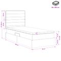 vidaXL Postel s úložným prostorem a matrací Krémová 90 x 190 cm látka