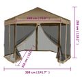 vidaXL 6-hranná vysúvacia markíza s bočnými stenami 3,6x3,1m sivohnedá