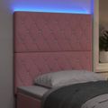 vidaXL LED hlavová doska s LED pásikmi Ružová 100 cm Zamat