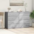 vidaXL Komody 2 ks sivý dub sonoma 60x39x80 cm kompozitné drevo