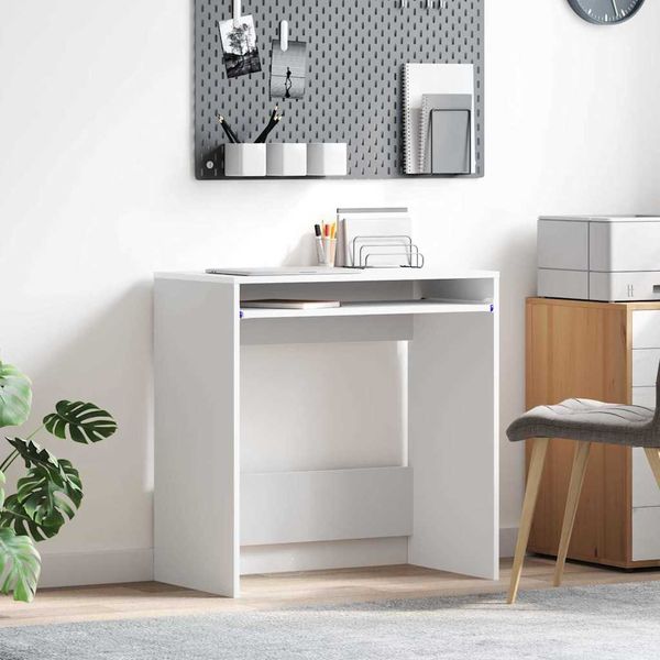 vidaXL Stôl so zásuvkou Biela 77,5 x 43 x 79 cm Kompozitné drevo