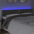 vidaXL Čelo postele s LED tmavosivé 180x5x78/88 cm zamat