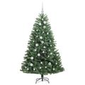 vidaXL Umelý Sklápací Vianočný Stromček Zelená 150 cm PVC a kov