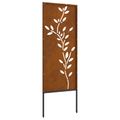 vidaXL Záhradná clona na súkromie Kvetinový Hrdzavý 50 x 140 cm