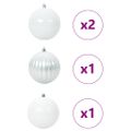 vidaXL Vianočná guľa sada XXL 4 ks Biela Ø 20 cm Plast