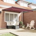 vidaXL Rám markízy Vínovo červená 350 x 250 cm Polyester s PU povrchom