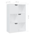 vidaXL Knižnica biela 60x27,5x88 cm drevotrieska