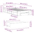 vidaXL Posteľný rám so zásuvkou sivý sonoma 90x200 cm kompozitné drevo