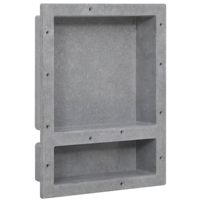 vidaXL Sprchový výklenok s 2 priehradkami matný sivý 41x51x10 cm