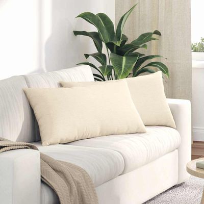 vidaXL Vankúše na pohovku 2 pcs Krémová 80 x 40 cm Kordúrová tkanina