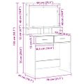 vidaXL Toaletný stolík Staré drevo 79 x 41 x 135 cm Kompozitné drevo