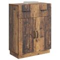 vidaXL Servírovacia skriňa so zásuvkou Staré drevo 66 x 34,5 x 87 cm