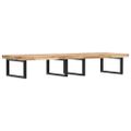 vidaXL Polica pod umývadlo nástenná oceľ a akáciový masív