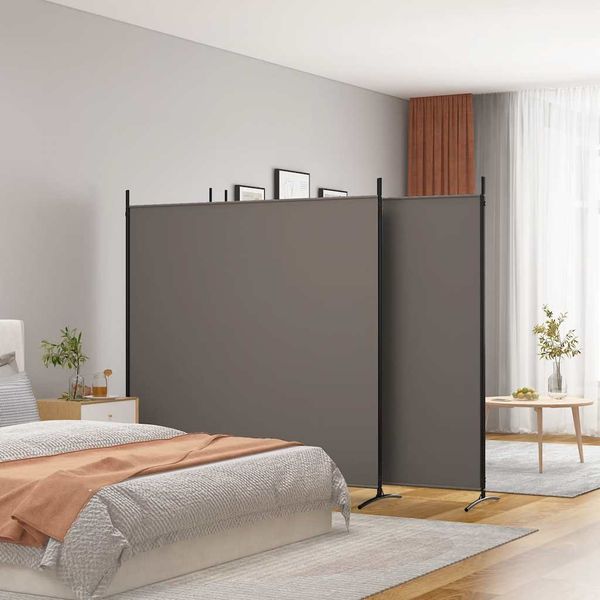 vidaXL 4-panelový paraván antracitový 698x180 cm látkový