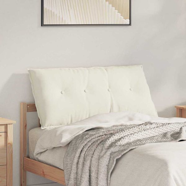 vidaXL Poduška na chrbát Krémová 100 x 50 cm Kordúrová tkanina