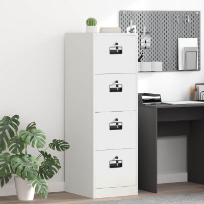 vidaXL Skriňa na dokumenty so zásuvkou 2 pcs Biela 44 x 50 x 139 cm