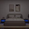 vidaXL Nočné stolíky s LED svetlami 2 ks čierne 50x40x45 cm