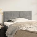 vidaXL Čelo postele bledosivé 100x5x78/88 cm zamat