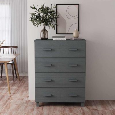 vidaXL Komoda HAMAR, tmavosivá 79x40x103,5 cm, borovicový masív
