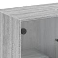 vidaXL Bočná skrinka so sklenenými dvierkami sivá sonoma 68x37x75,5 cm
