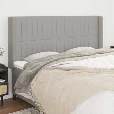 vidaXL Čelo postele so záhybmi bledosivé 183x16x118/128 cm látka