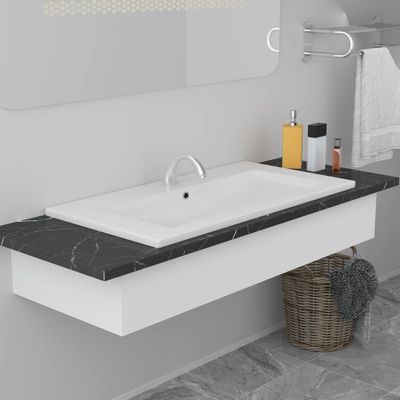 vidaXL Vstavané umývadlo 91x39,5x18,5 cm, keramika, biele