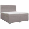 vidaXL Posteľ boxspring s matracom Sivohnedá 200 x 200 cm Látka