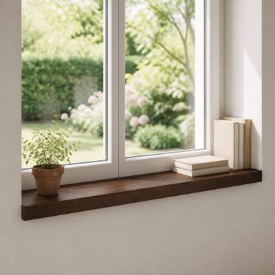 vidaXL Parapety 2 ks Tmavohnedá 80 x 15 x 2 cm Masívne bukové drevo
