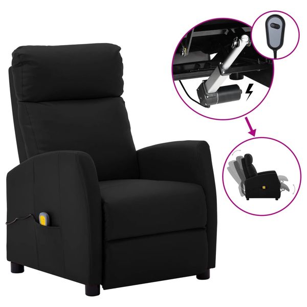 vidaXL Elektrické masážne kreslo čierne umelá koža