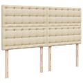 vidaXL Posteľný rám boxspring s matracom krémový 180x200 cm látka