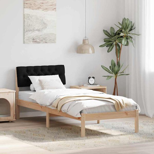 vidaXL Rám postele Hnedá a čierna 75 x 190 cm Borovicový masív