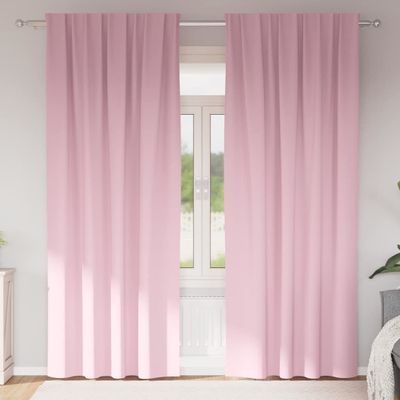 vidaXL Záclony na zatemnenie s krúžkami 2 pcs Detská ružová