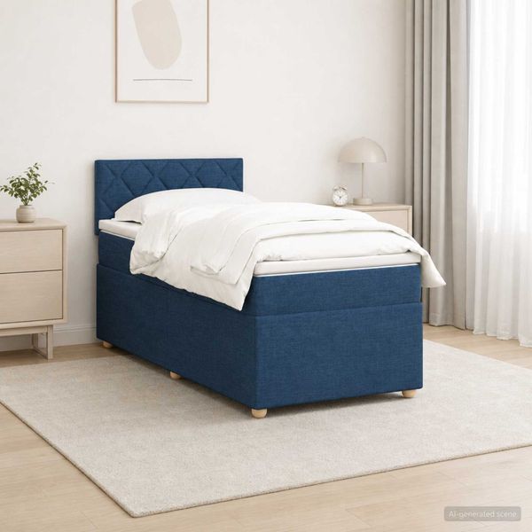vidaXL Posteľ boxspring s matracom Modrá 80 x 200 cm Látka