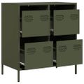 vidaXL Komoda olivovozelená 68x39x73,5 cm oceľ valcovaná za studena