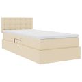vidaXL Postel s úložným prostorem a matrací Krémová 90 x 200 cm Zamat