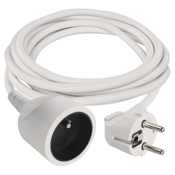 1901010300 Emos Predlžovací kábel 3 m / 1 zásuvka / biely / PVC / 1 mm2