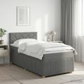 vidaXL Posteľ boxspring s matracom Tmavosivá 100 x 200 cm Látka