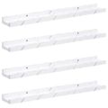 vidaXL Stenná polica Nástenná montáž 4 ks Biely mramor 60 x 9 x 3 cm