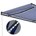 vidaXL Ručne zaťahovacia markíza s LED 600x300 cm modro-biela