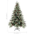 vidaXL Osvetlený vianočný stromček so šiškami, zelený 120 cm, PVC a PE